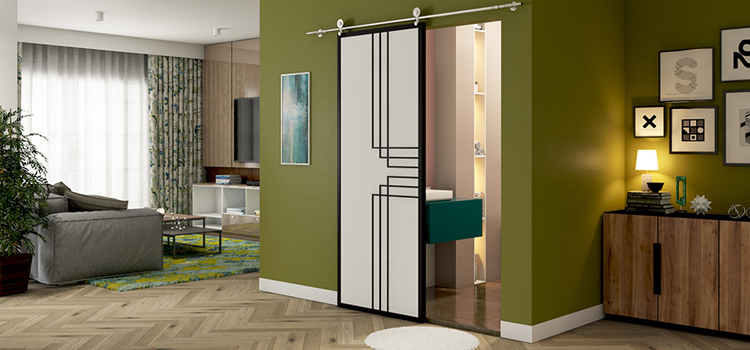 sliding bathroom door installation in Oak Ridge